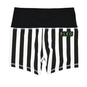 Fleo Beetlejuice Power High Rise Short - Striped Short - Black and White
